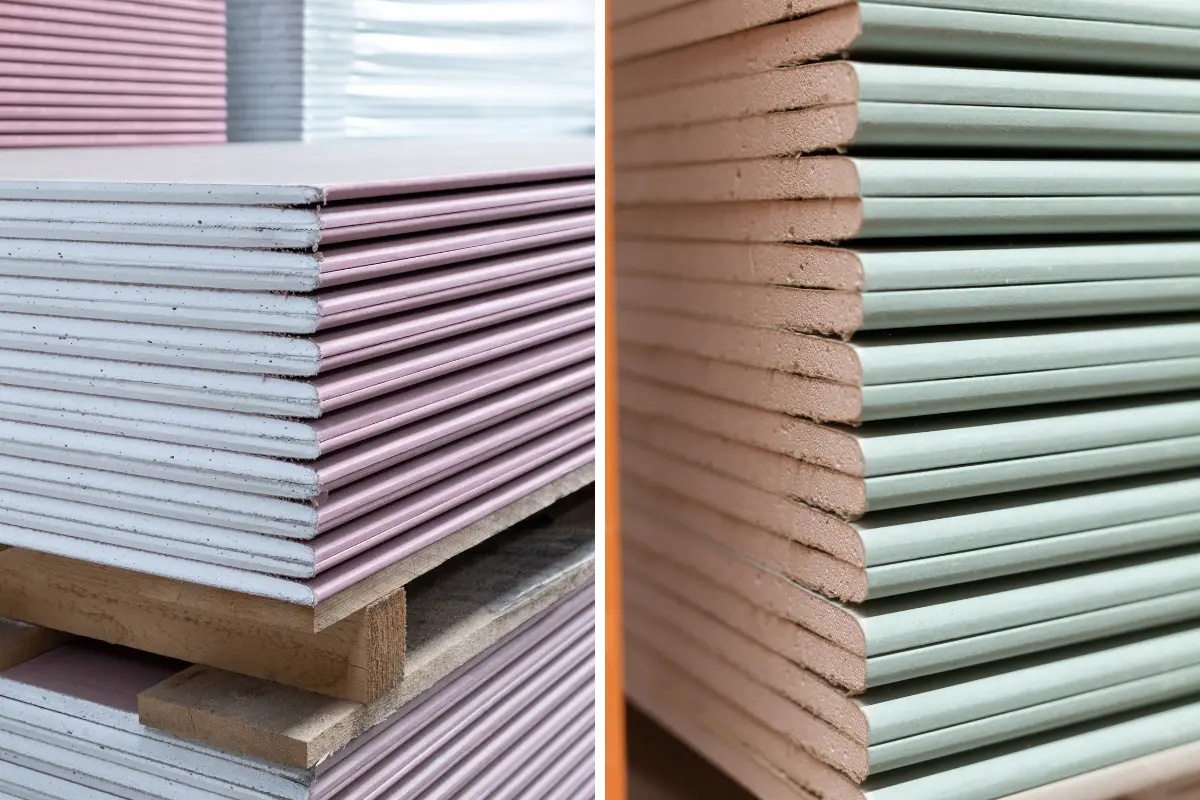 Drywall é uma opção segura para residências? Detalhes ampliados de uma parede de drywall reforçada, destacando sua resistência e segurança. Foto: Reprodução / Canva Pro.