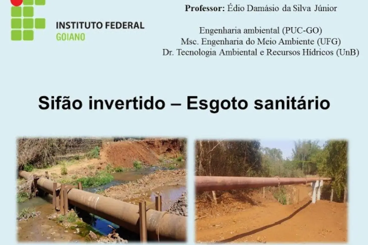 Sifão Invertido! Soluções para casas abaixo do nível da rua! Créditos Professor Édio Damásio Canal YouTube Sifão invertido - Esgoto sanitário.