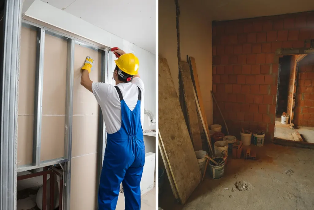 Drywall pode reduzir custos na construção? Estudos mostram que o drywall pode ser mais econômico do que a alvenaria tradicional. Foto: Reprodução / Canva Pro.