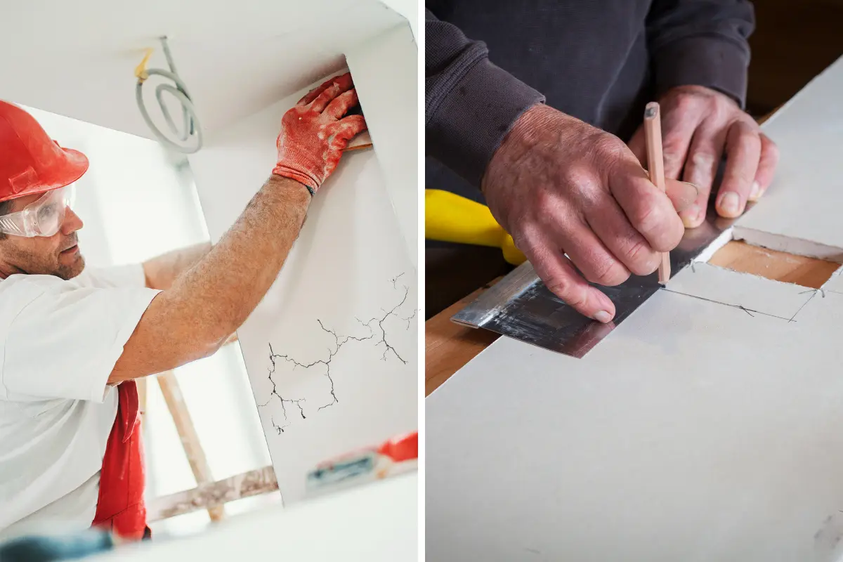 Por que alguns projetos sofrem com drywall quebradiço? Reparo de um drywall rachada ou com trincas. Foto: Reprodução / Canva Pro.