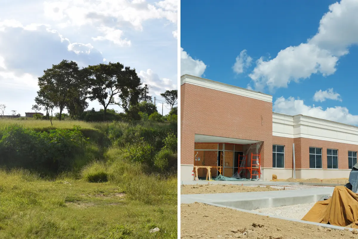 Como financiar um terreno e construir com CNPJ? Do solo vazio ao ativo no balanço: empresas apostam no financiamento como via de crescimento. Foto: Reprodução / Canva Pro.