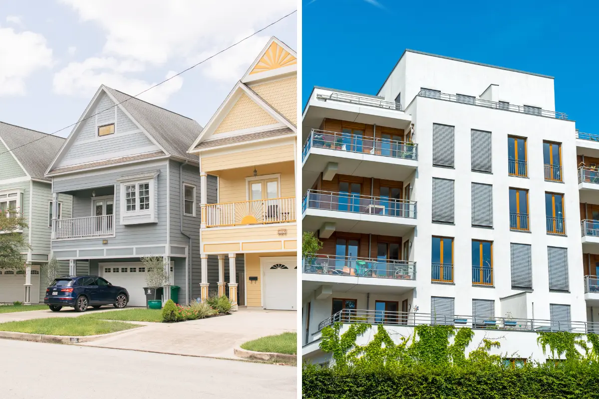 Diferença entre construção unifamiliar, multifamiliar e coletiva! Foto: Reprodução / Canva Pro.