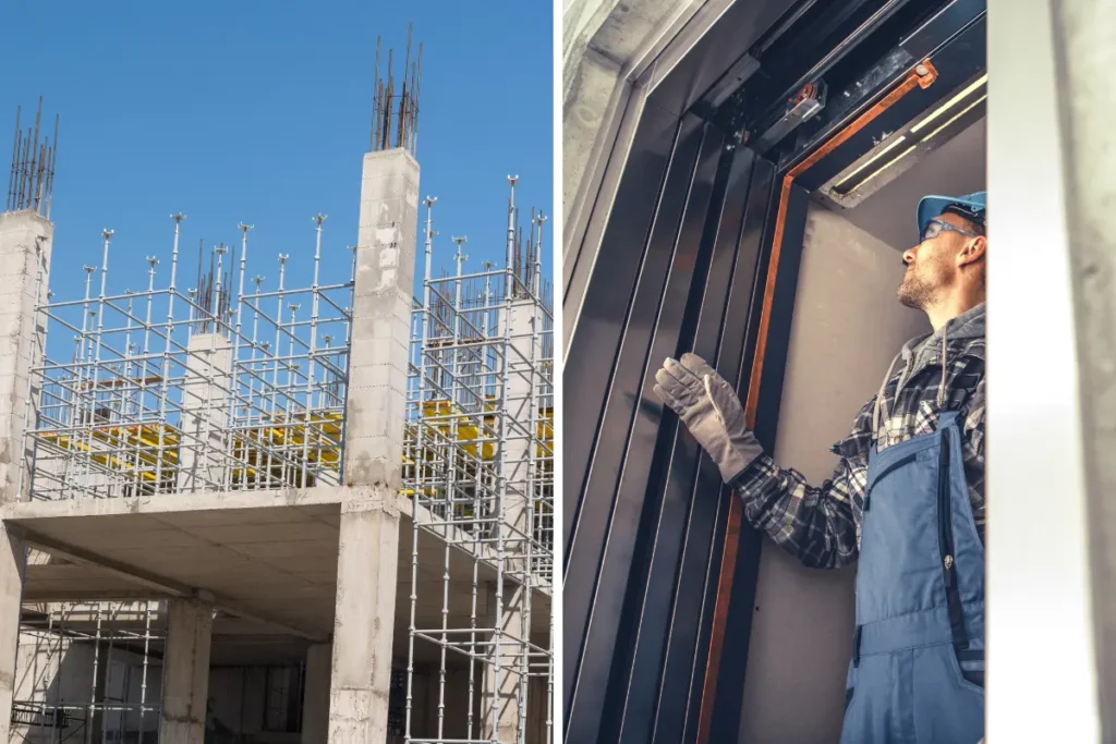 O que muda no projeto se o prédio tiver mais de três andares? Projetar acima do terceiro andar exige estrutura mais robusta e espaço técnico para elevadores. Foto: Reprodução / Canva Pro.